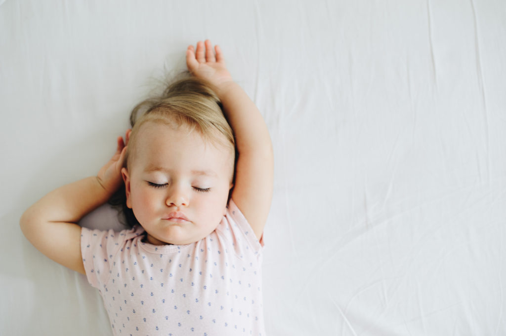 A young child sleeping peacefully